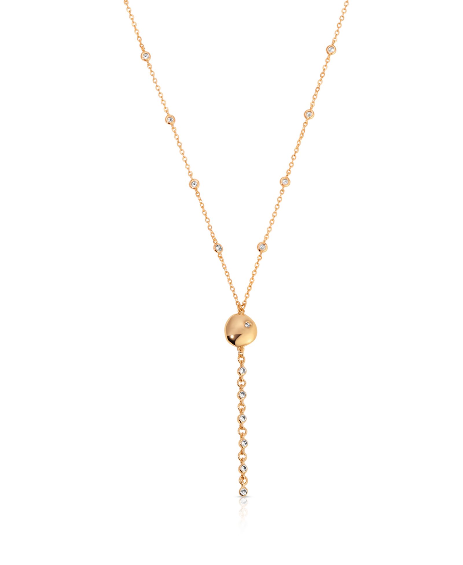 Ожерелье Ettika Polished Pebble Crystal Chain Lariat