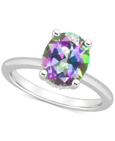 Кольцо с одиночным овальным топазом Mystic Topaz (3-5/8 ct. t.w.) в Sterling Silver