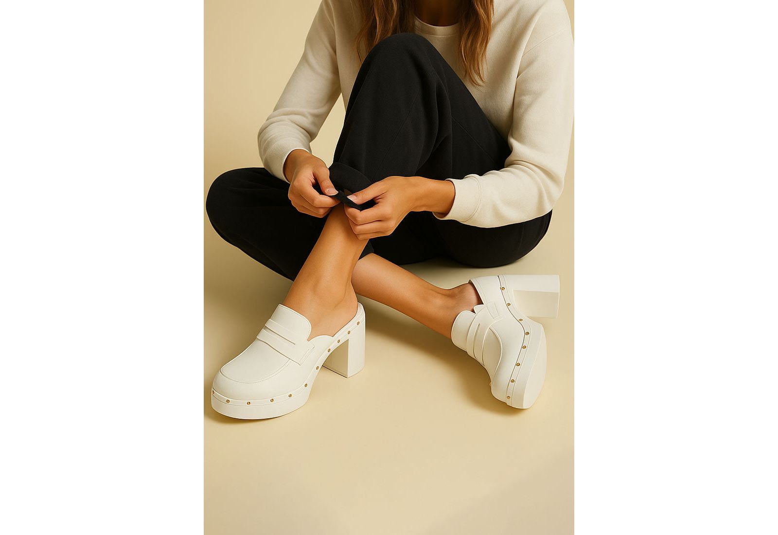 Женские кожаные мюли на платформе Rag & Co Lyrac