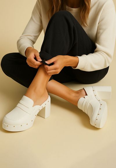Женские кожаные мюли на платформе Rag & Co Lyrac