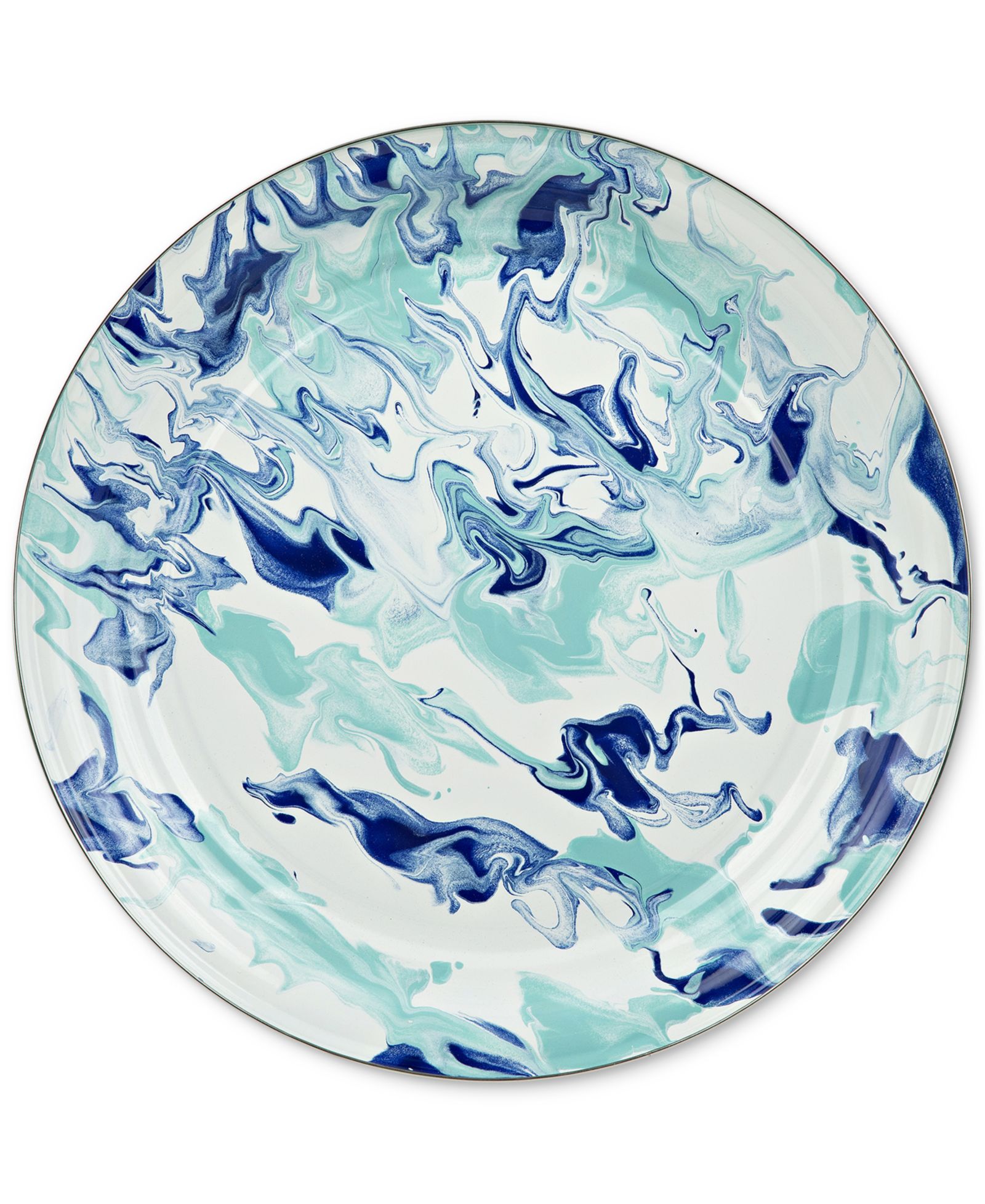 Golden Rabbit Lagoon Enameled Steel Large Serving Tray