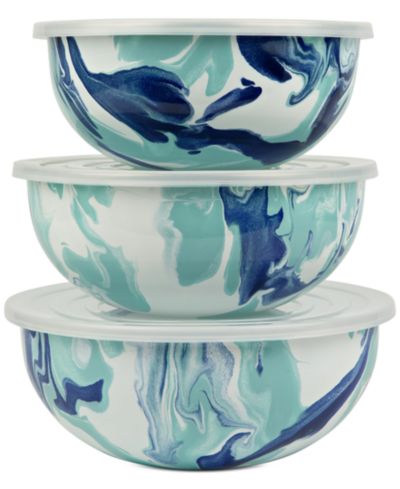 Golden Rabbit Lagoon Mixing Bowls with Lids, Set of 3