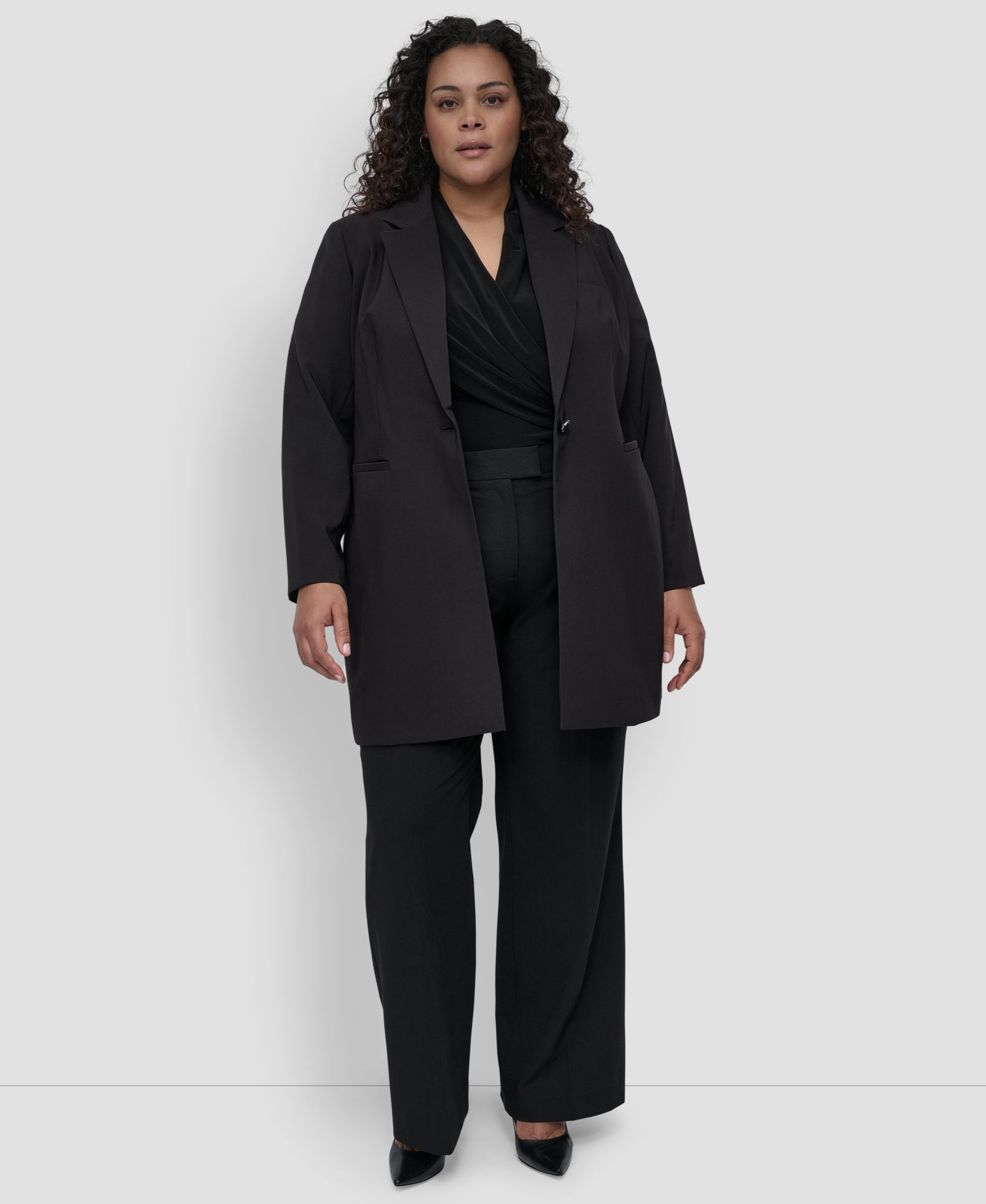 DKNY Plus Size One-Button Blazer