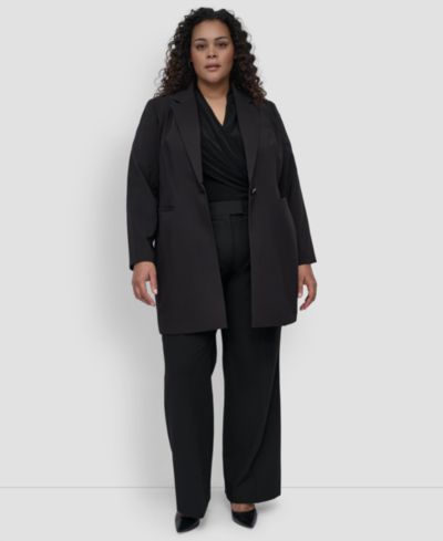 DKNY Plus Size One-Button Blazer