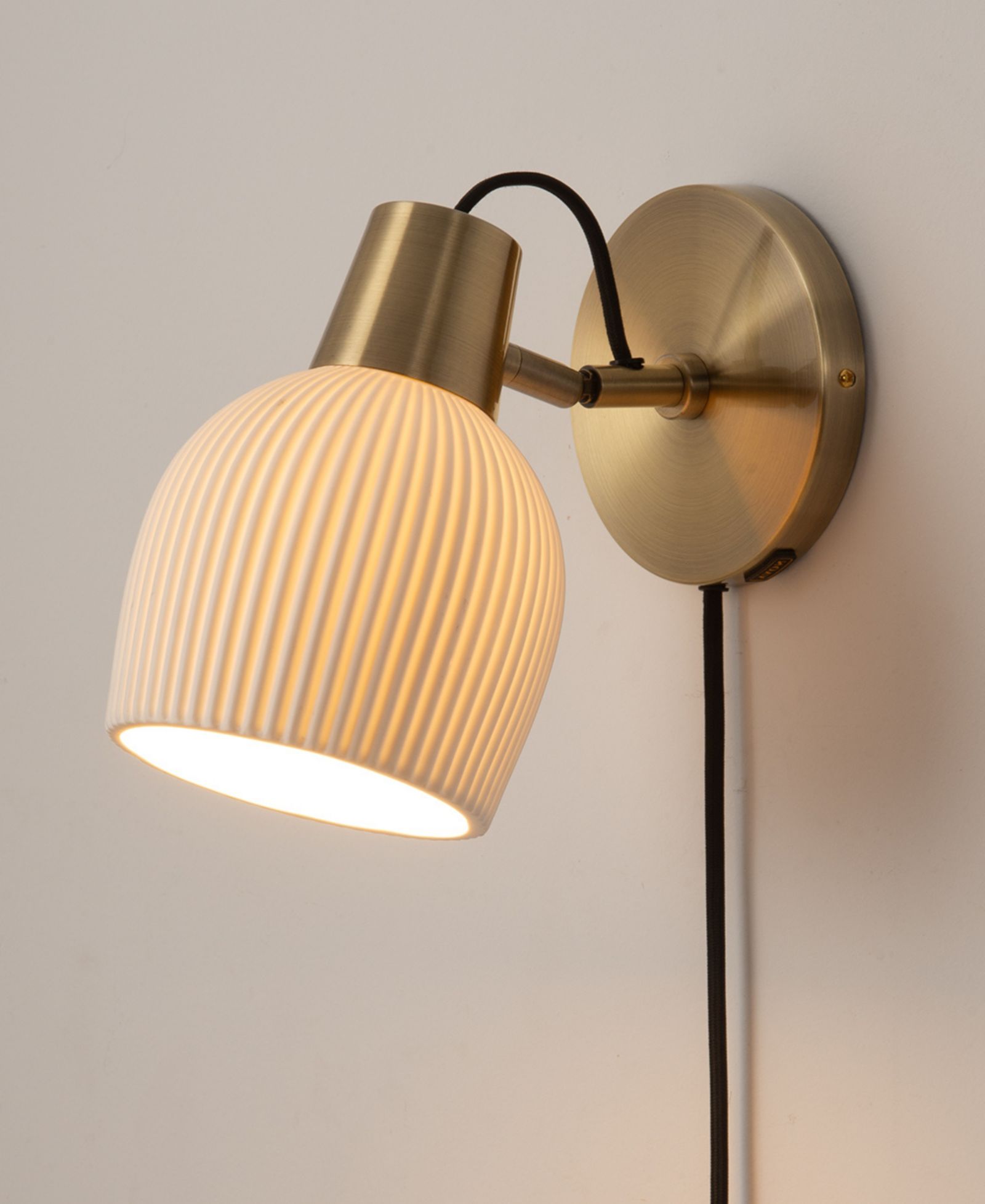 NOVA of California Petaluma 8" Bone Porcelain Switch Wall Sconce