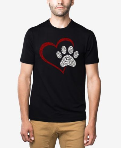 LA Pop Art Мужская футболка из смесового хлопка и полиэстера Paw Heart