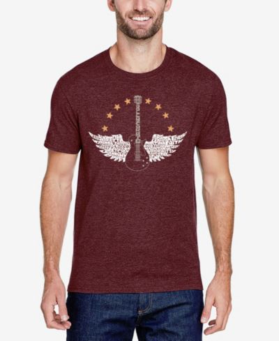 LA Pop Art Men's Cotton/Poly Blend Word Art T-Shirt - Female Country Singers Guitar