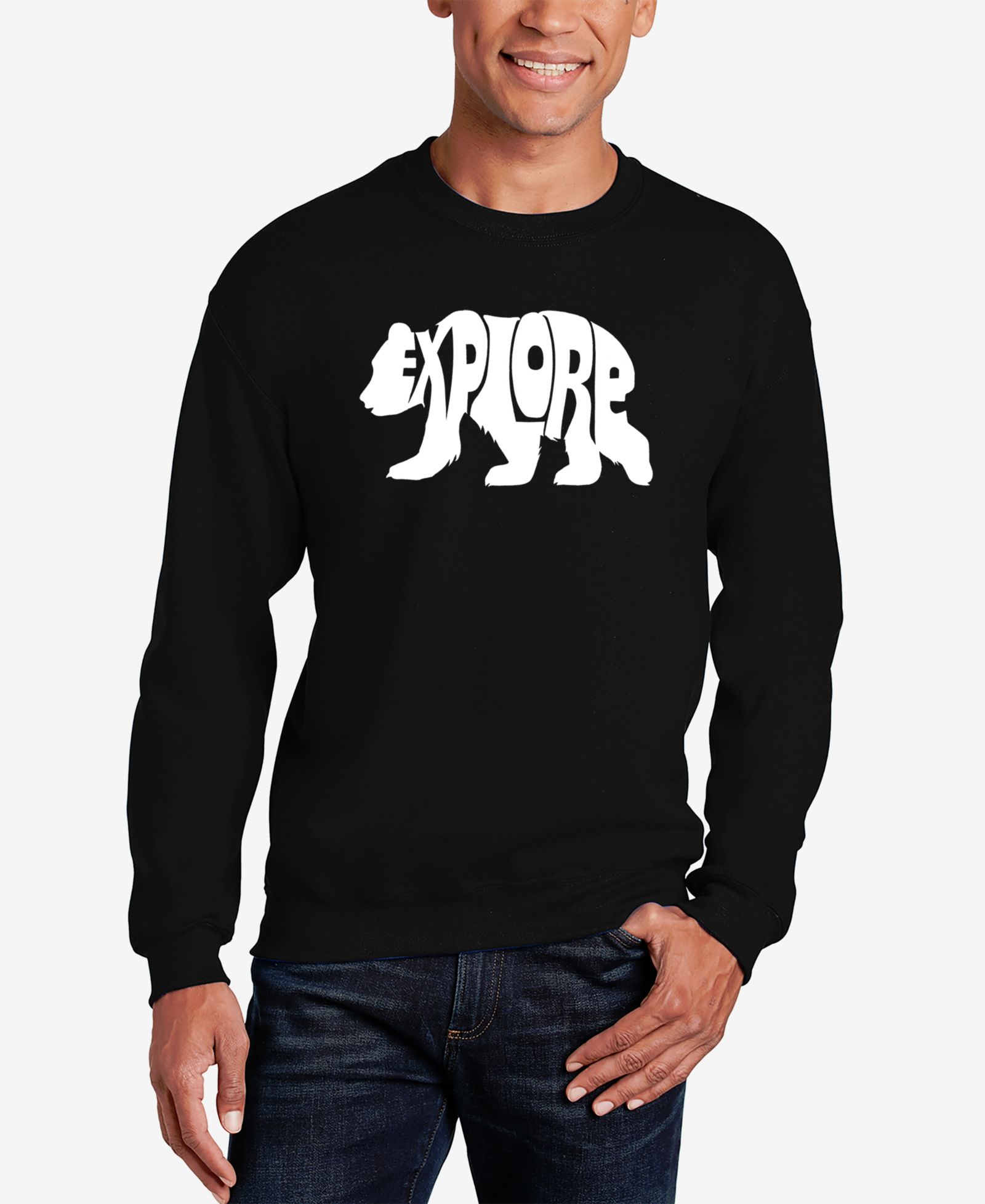 LA Pop Art Explore - Men's Word Art Crewneck Sweatshirt