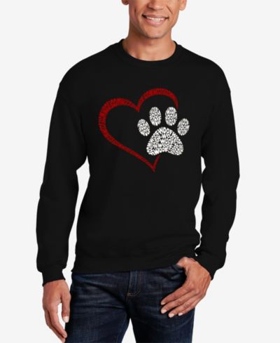 LA Pop Art Paw Heart - Men's Word Art Crewneck Sweatshirt