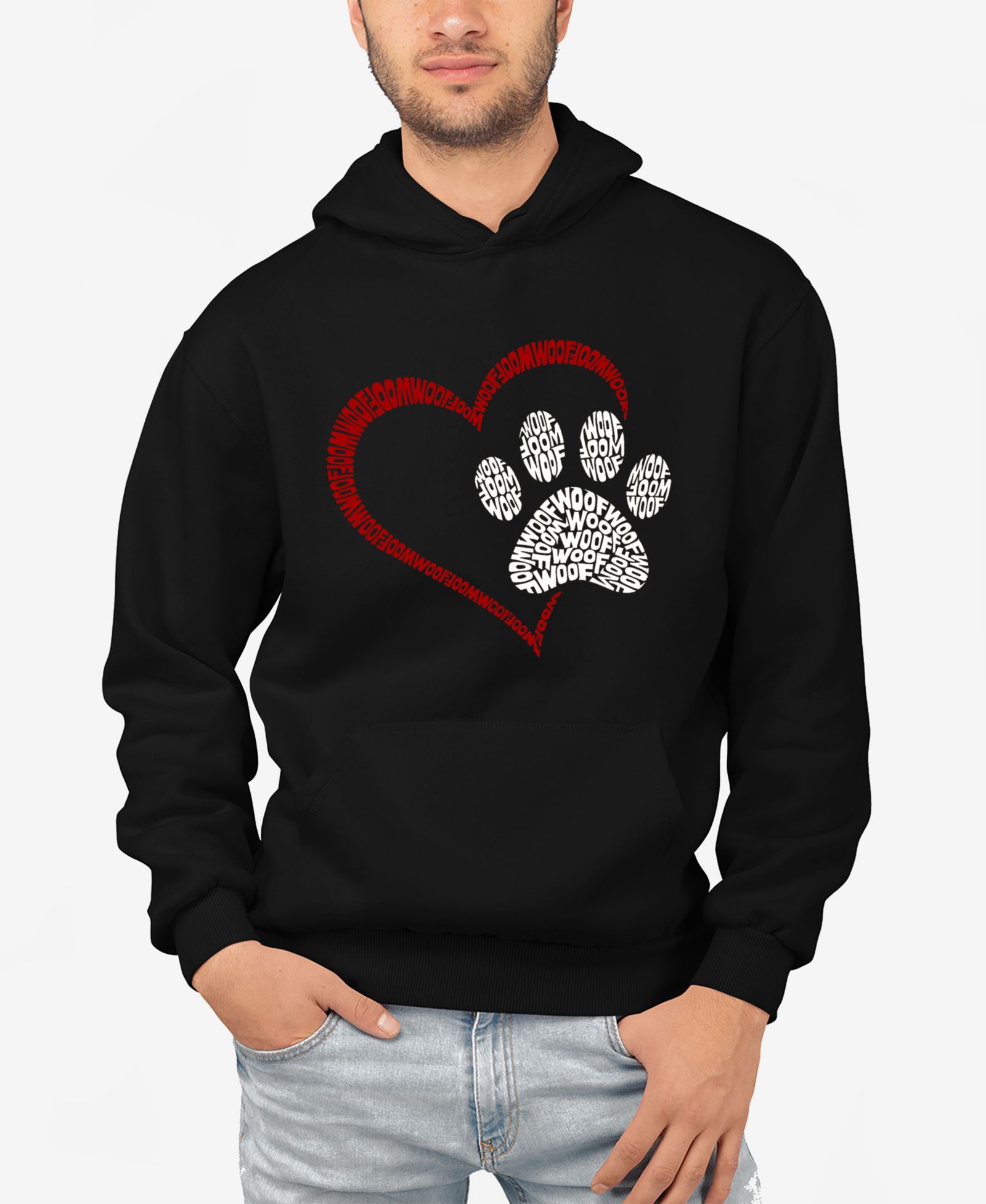 LA Pop Art Men's худи с принтом Paw Heart