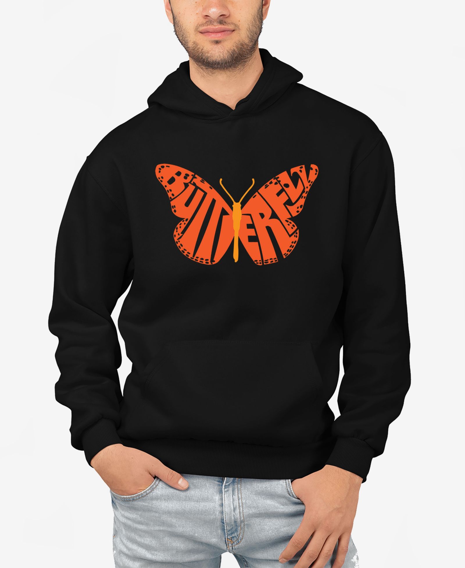 LA Pop Art Butterfly Мужской худи с принтом Word Art