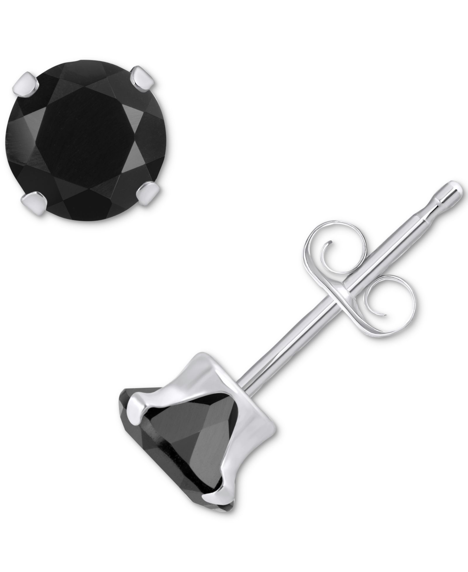 Серьги-гвоздики Onyx Solitaire Four Prong в золоте 10k