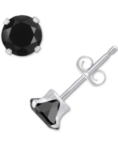 Серьги-гвоздики Onyx Solitaire Four Prong в золоте 10k