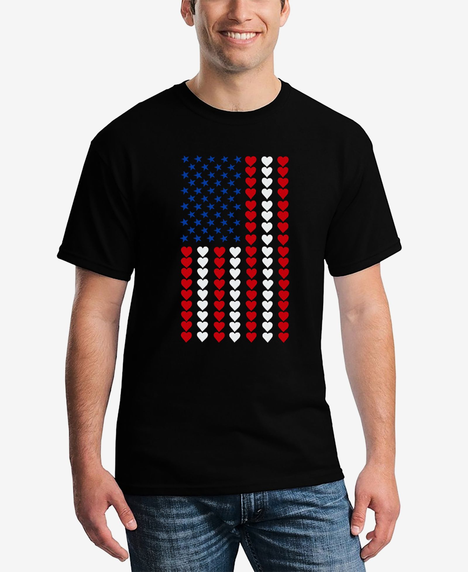 LA Pop Art Heart Flag - Men's Word Art T-Shirt