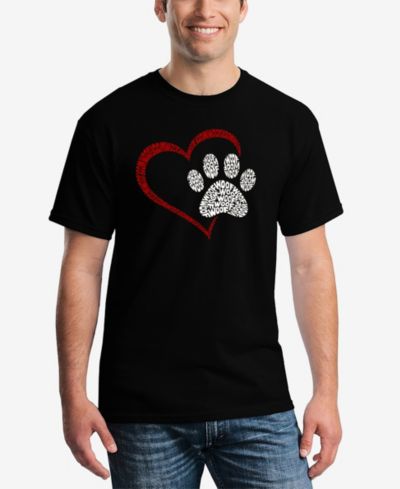 LA Pop Art Paw Heart - Мужская футболка с арт-словом