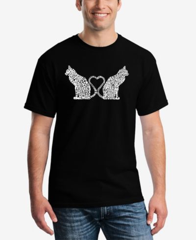 LA Pop Art Cat Tail Hearts - Men's Word Art T-Shirt