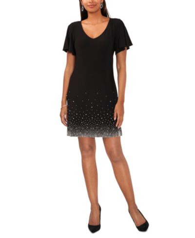 Платье MSK Women's V-Neck с декорированным подолом