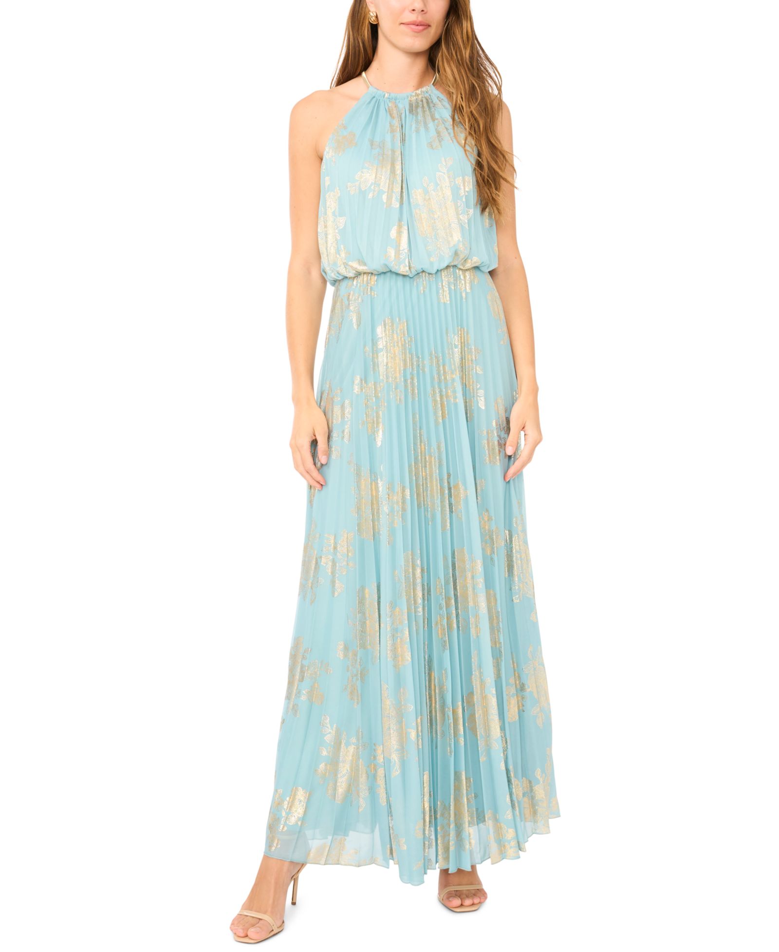 MSK Женское вечернее платье Embellishment Halter-Neck Pleated
