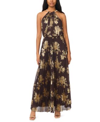 MSK Женское вечернее платье Embellishment Halter-Neck Pleated