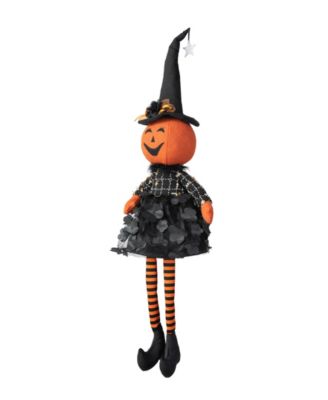 Декоративная тыква Glitzhome 30"H Halloween Fabric Dressed Pumpkin Sitter