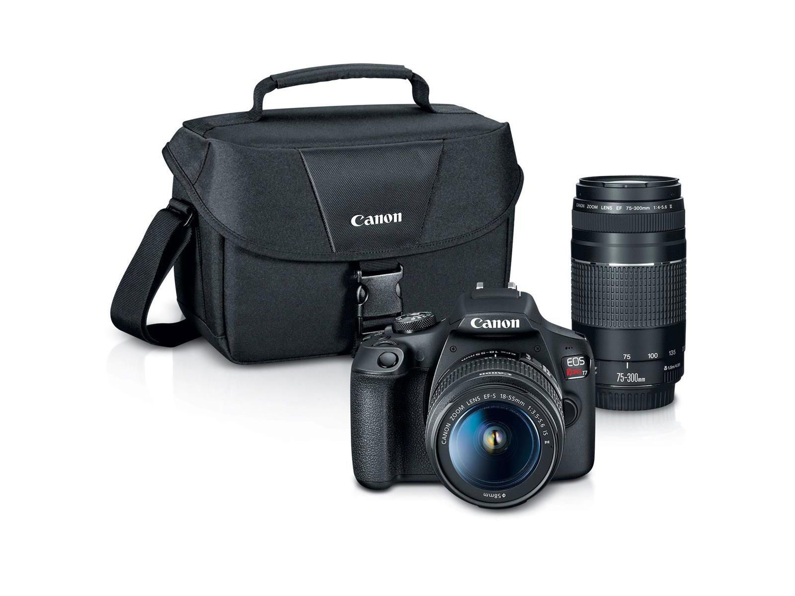 Canon EOS Rebel T7 24.1 Megapixel Wi-Fi DSLR Camera with EF-S 18-55mm and EF 75-300mm Lenses