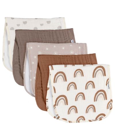 Gerber Baby Neutral Stars Muslin Burpcloths - 5-Pack