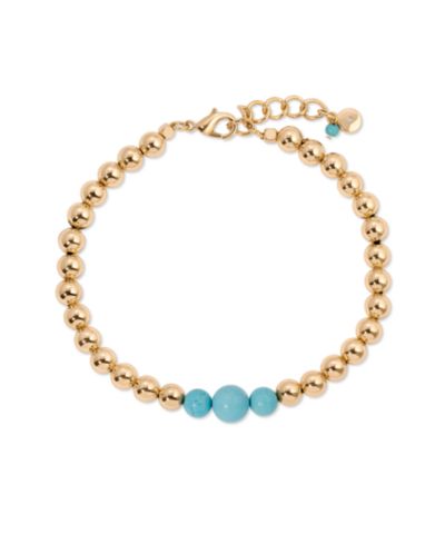 Браслет на ногу Ettika Turquoise и позолоченным золотом 18k