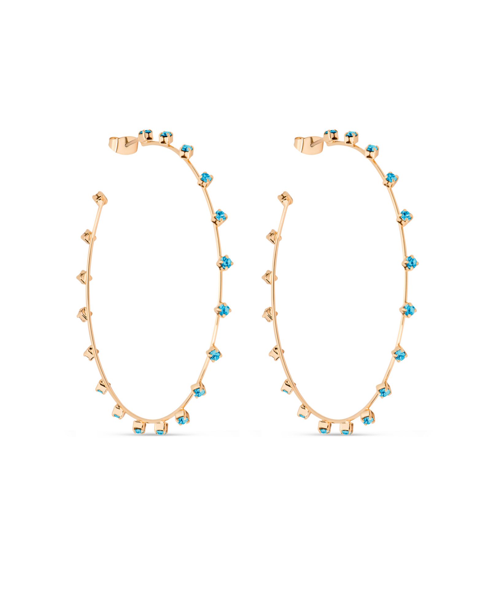 Ettika Simple Spark Crystal 18k Gold Plated Hoops
