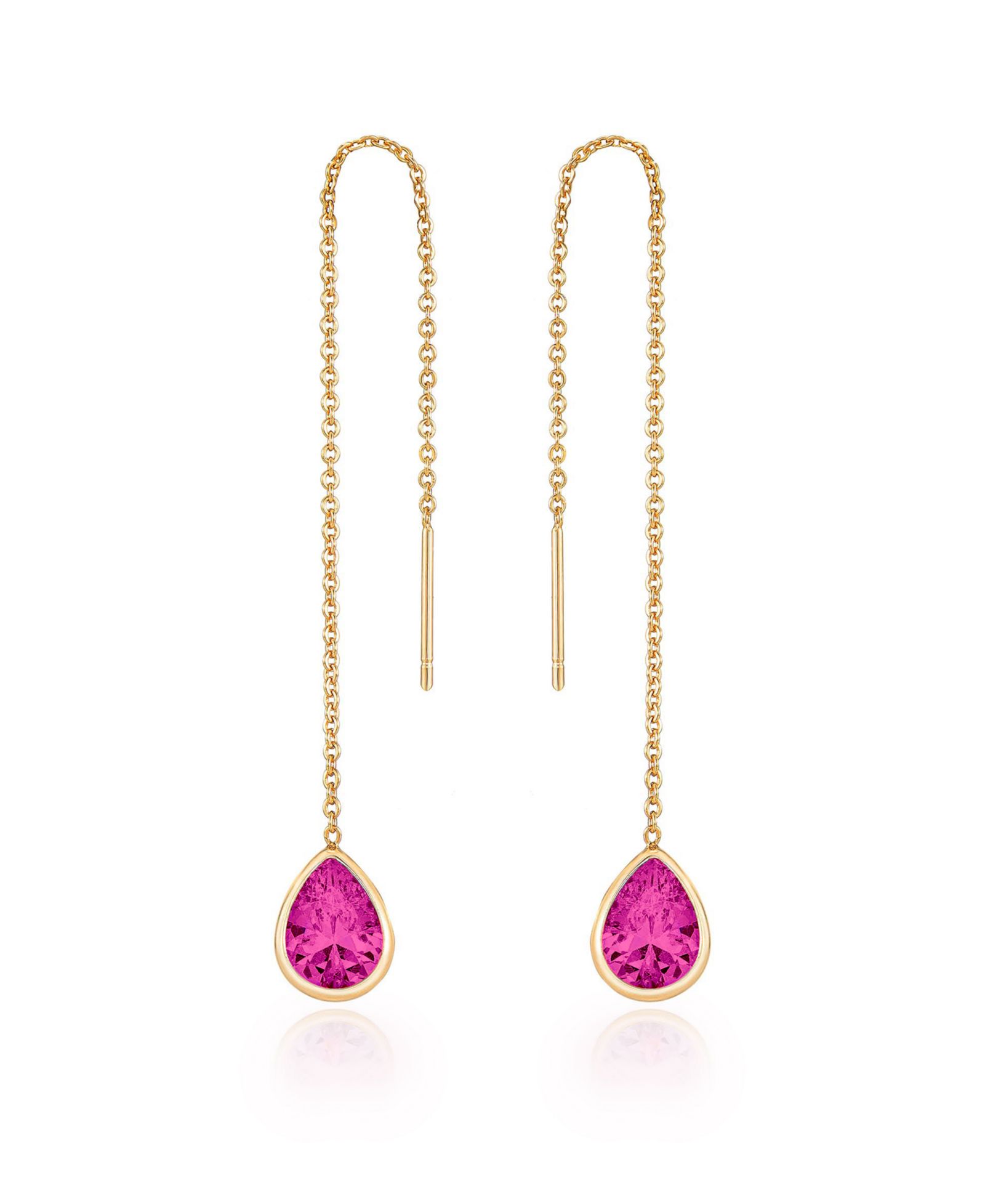 Серьги-подвески Ettika Gold Plated Chain and Crystal
