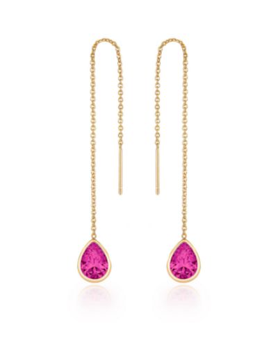 Серьги-подвески Ettika Gold Plated Chain and Crystal