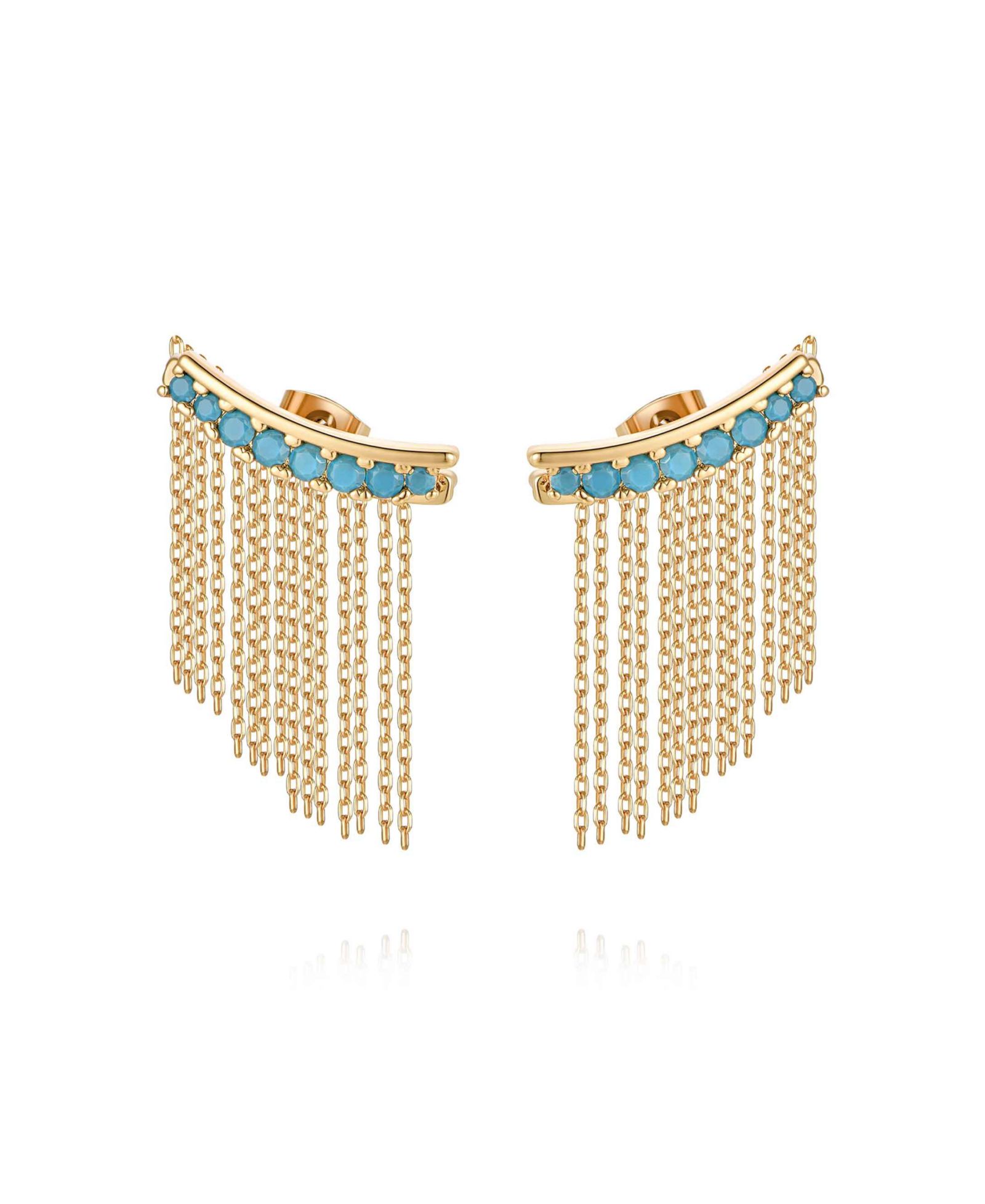 Ettika Turquoise Bead 18k Gold Plated Ear Crawler