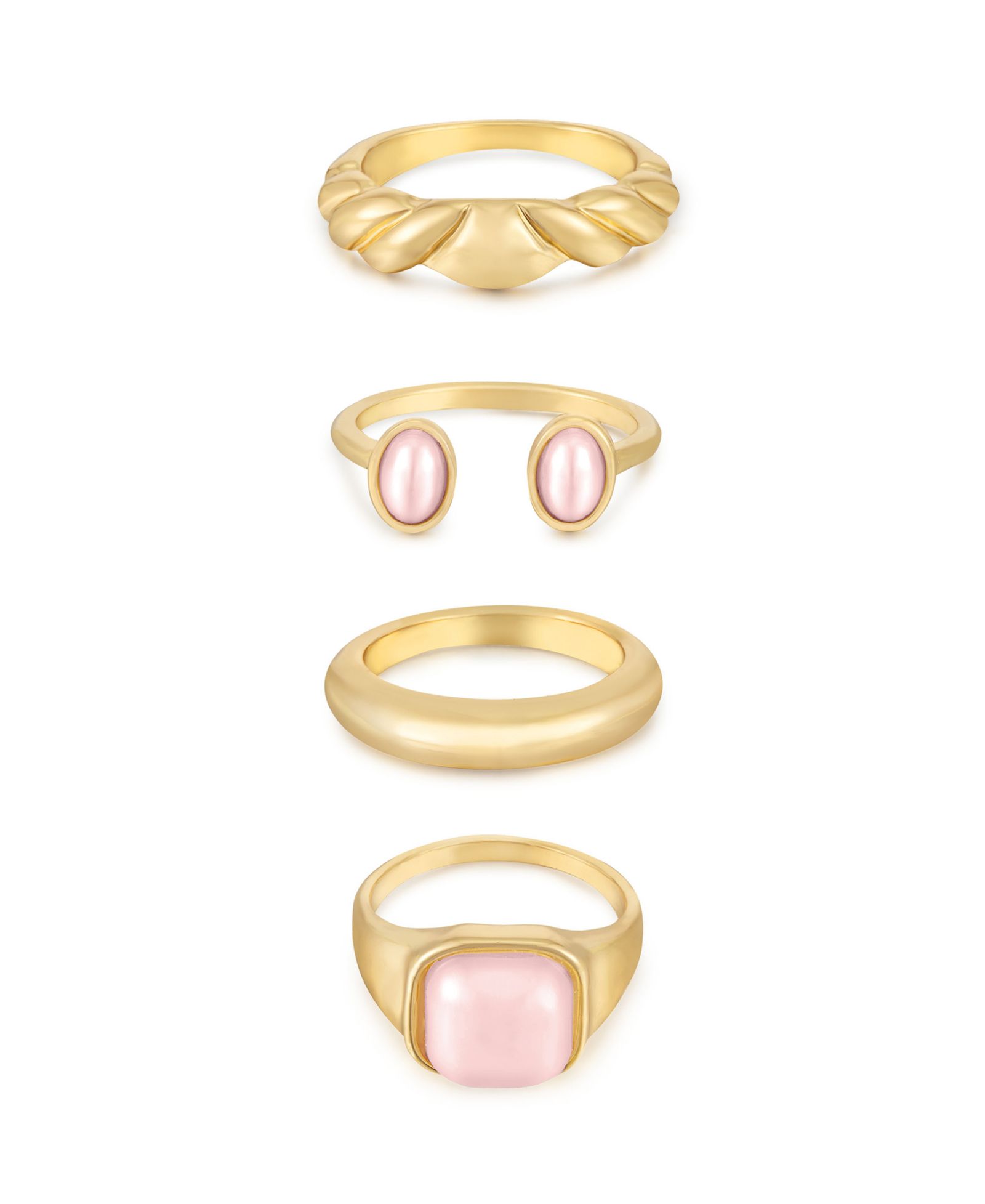 ETTIKA 18k Gold Plated Ultimate Babe Ring Set