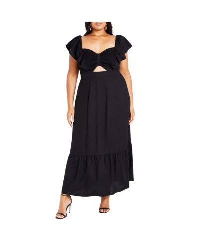 CITY CHIC Women's Alora Flutter Maxi Dress