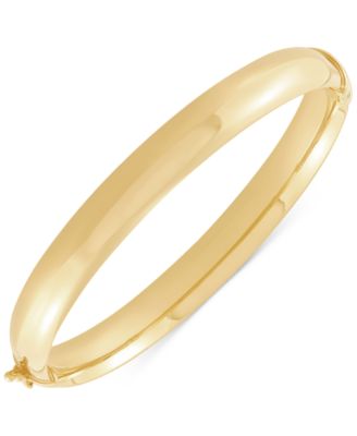 High Polished Tube Hinge Bangle Bracelet (8.5mm) in 18k Gold-Plated Sterling Silver