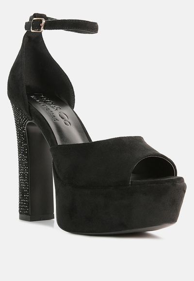 Босоножки BEATY Women's Rhinestones High Block Heeled