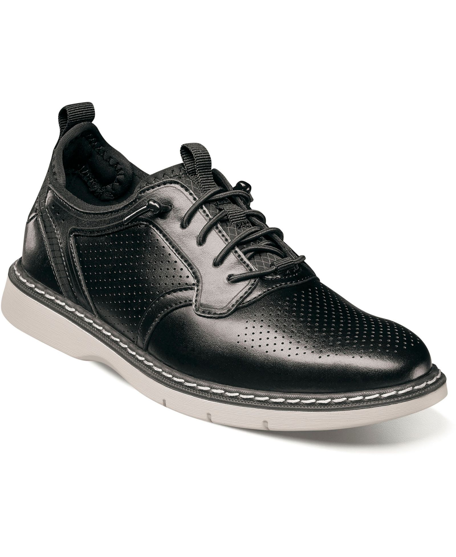 Stacy Adams Little and Big Boys Sync Plain Toe Elastic Lace Up Dress Shoe