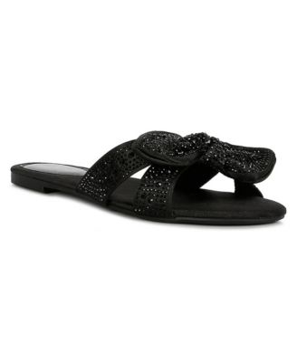 London Rag Womens fleurette bow flat s sandals