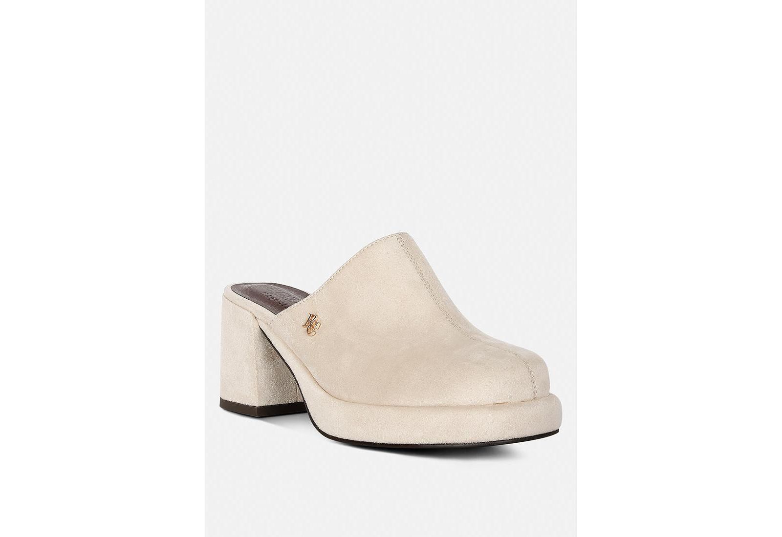 DELAUNAY Womens Suede Heeled Mules