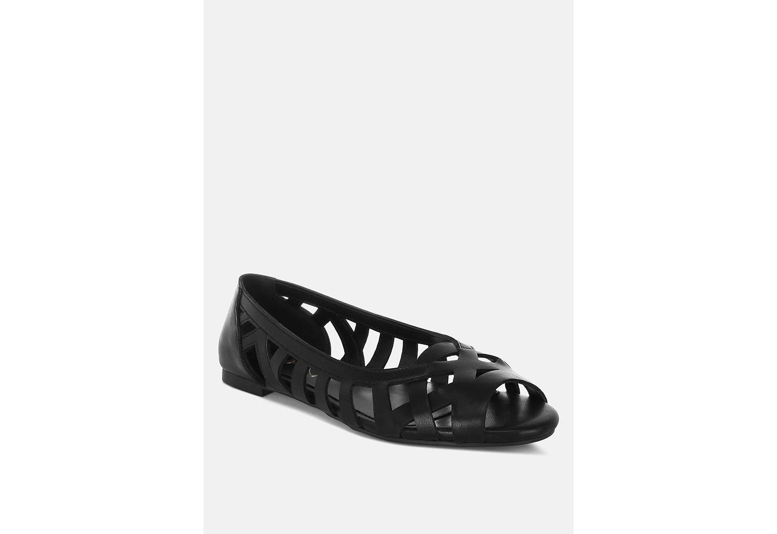 London Rag Womens Moira Woven Peep Toe Flats