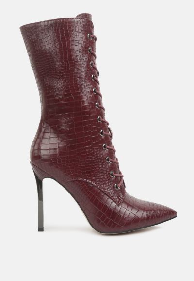 London Rag Women's knocturn croc textured over the boots