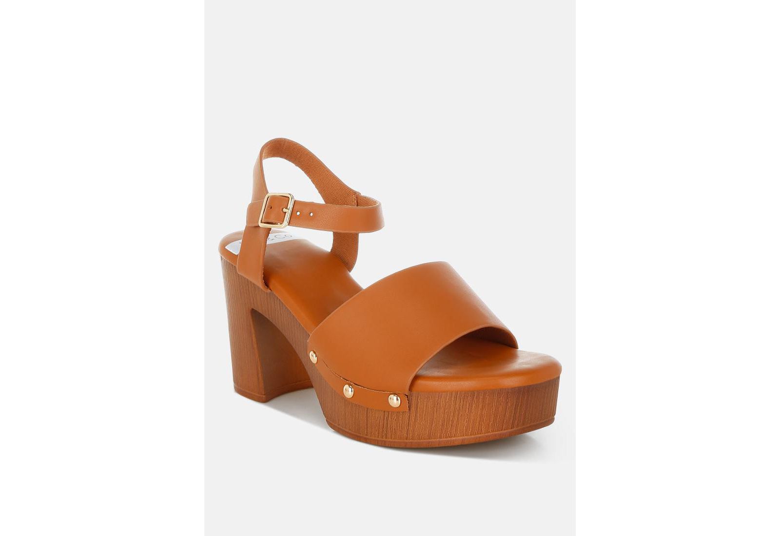 Rag & Co Women's Sawor Leather High Block Sandals