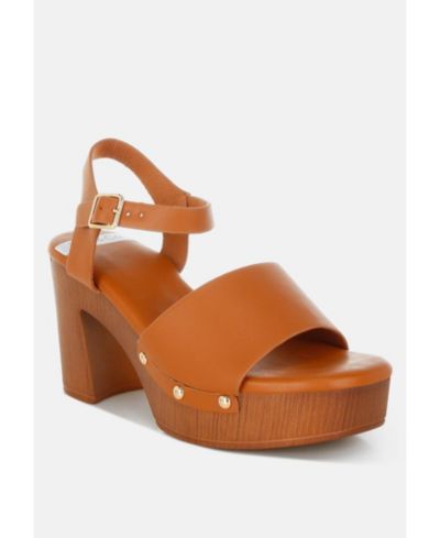 Rag & Co Women's Sawor Leather High Block Sandals
