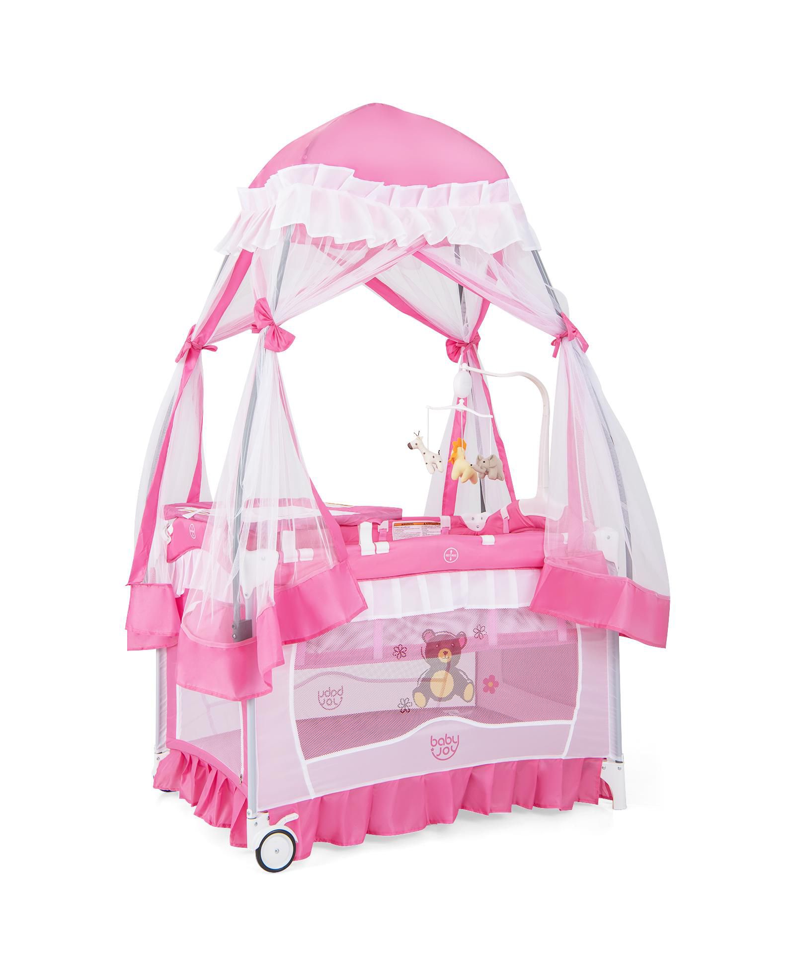 Slickblue Convertible Bassinet with Removable Changing Table and Detachable Mesh Net