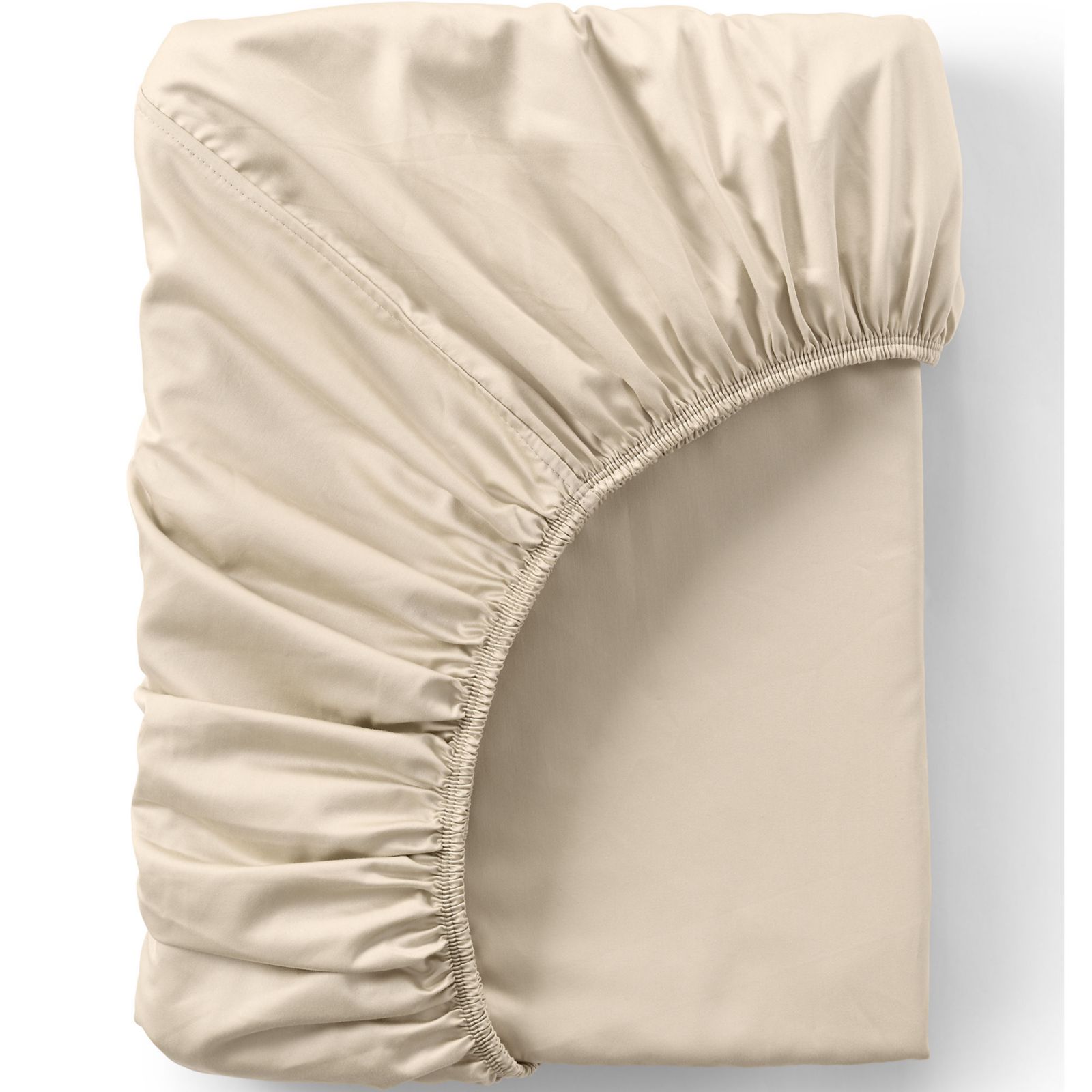 Lands' End 400 Thread Count Premium Supima Cotton Sateen Fitted Bed Sheet
