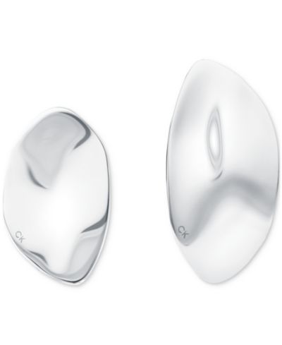 Calvin Klein Stainless Steel Logo Structural Drop Earrings