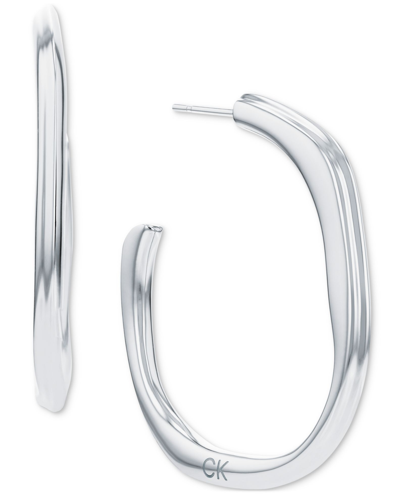 Серьги-кольца Calvin Klein Stainless Steel Medium Structural C-Hoop, 1.33"