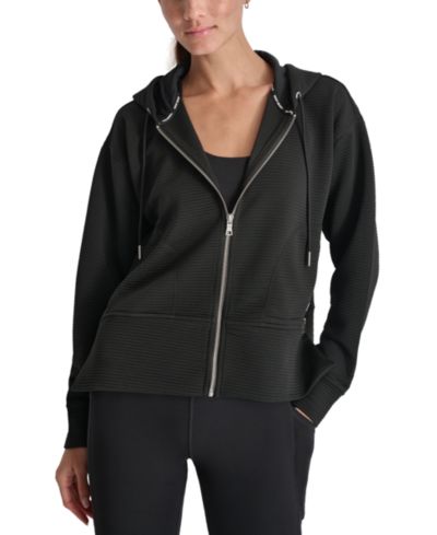 DKNY Women's Tech Ottoman Full-Zip Hoodie