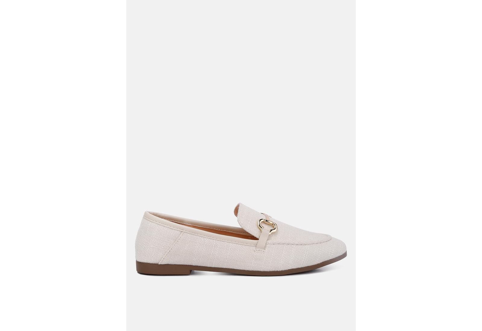 London Rag Womens Bexley Horsebit Embellished Canvas Loafers