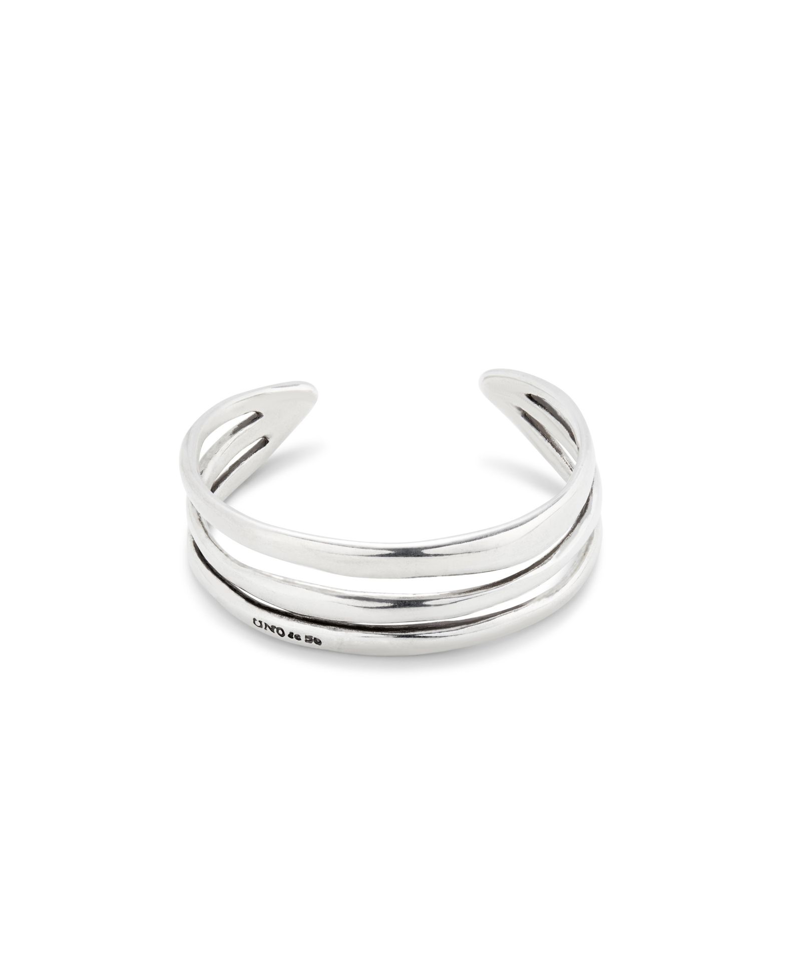 UNOde50 Rigid Engraved Logo Triple Row Cuff Bracelet