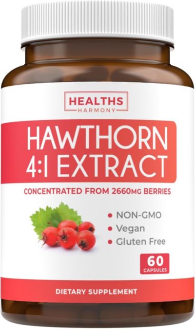 Hawthorn Berry Capsules, для здоровья сердечно-сосудистой системы и иммунитета, экстракт 4:1, Health's Harmony, 60 шт.